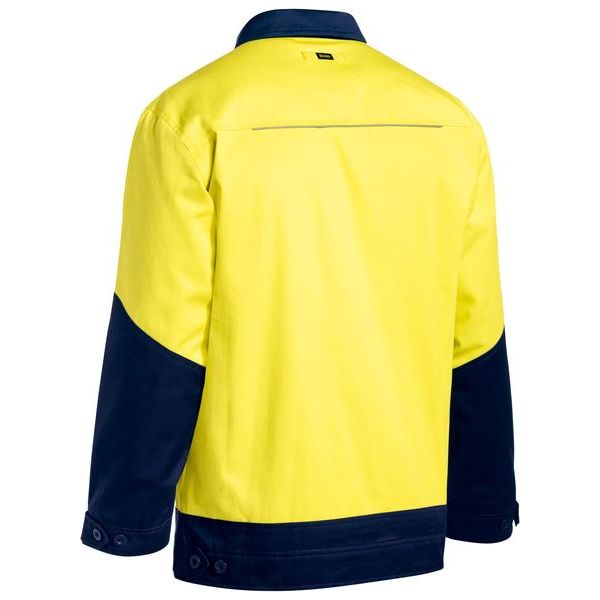 Bisley Two Tone Hi Vis Liquid Repellent Cotton Drill Jacket (BJ6917)