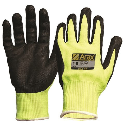 Pro Choice Arax® Gold, Nitrile Sand Dip On Hi-Vis Yellow Liner - Carton (120 Pairs) (AFYN) Cut Resistant Gloves ProChoice - Ace Workwear