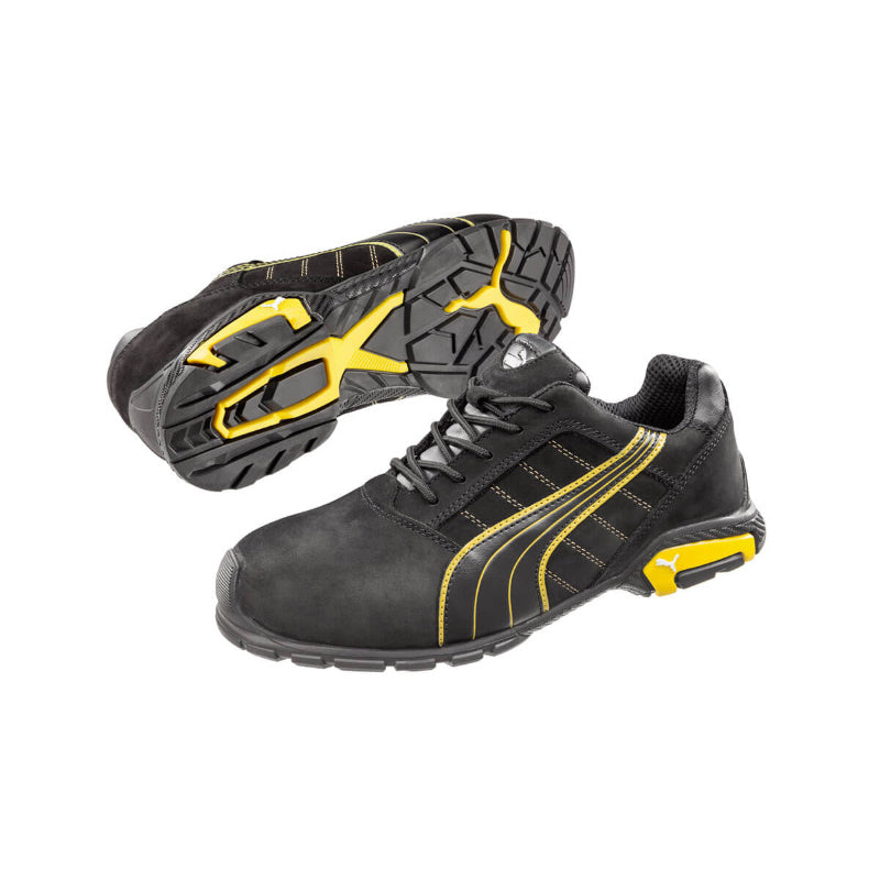 Puma Amsterdam Black/Yellow Lace Up Aluminium Toe Safety Shoe (AMSTERDAM) (Pre Order) - Ace Workwear