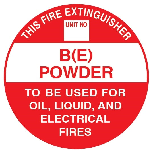 BE - Extinguisher Identification Sign - Sticker (193mm x 193mm) - (Pack of 10) Fire Safety Sign, signprice FFA - Ace Workwear