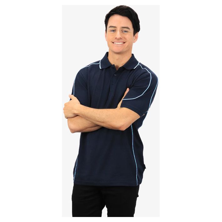 Beseen Mens Contrasting Piping Polo (BSP09) Polos with Designs, signprice Beseen - Ace Workwear