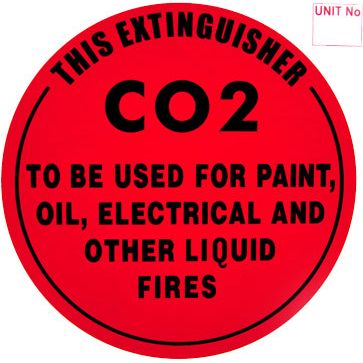 CO2 - Extinguisher Identification Sign - Metal (193mm x 193mm) - (Pack of 5) Fire Safety Sign, signprice FFA - Ace Workwear