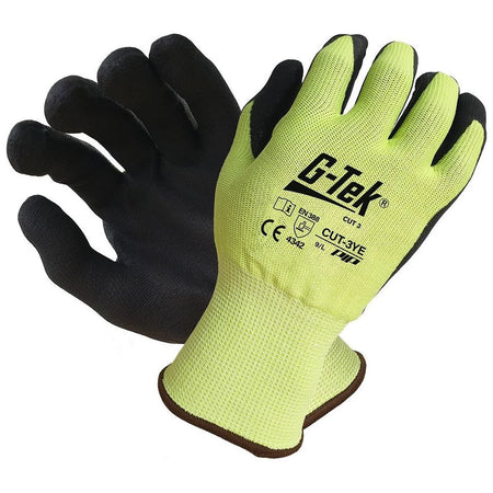 G-Tek Cut 3 HPPE Glass Liner Hi-Vis Glove (Carton of 72) (CUT-3YE) - Ace Workwear