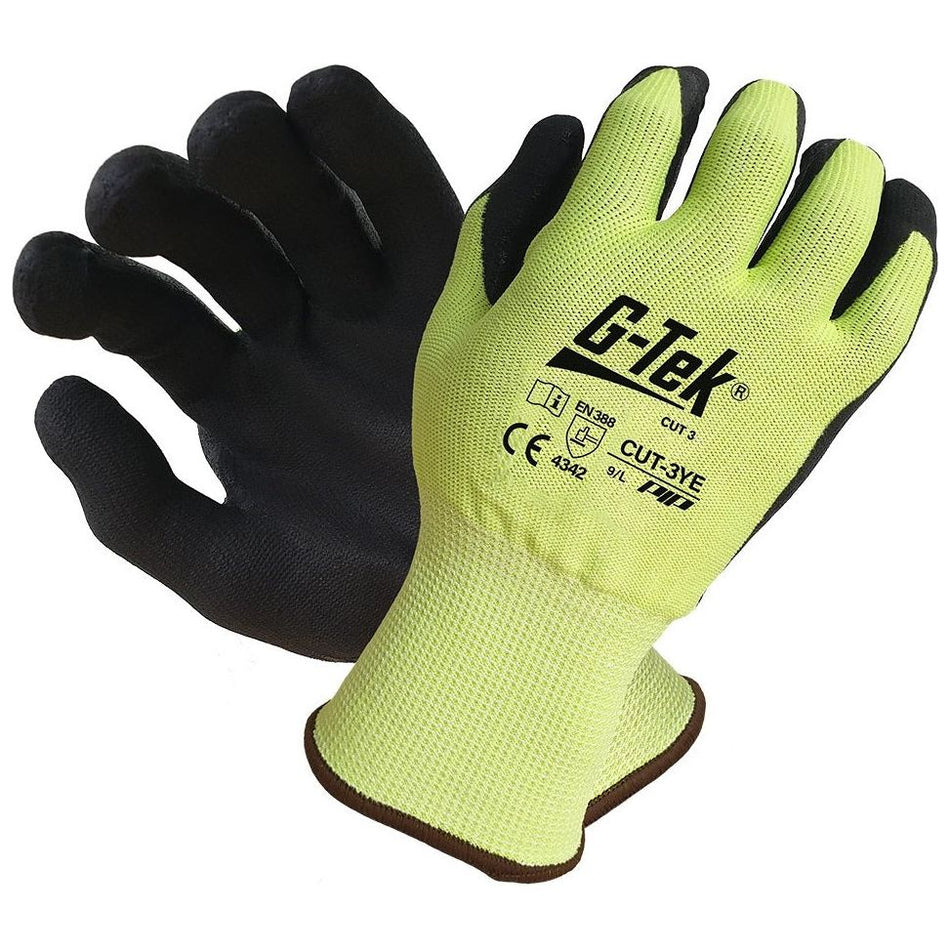 G-Tek Cut 3 HPPE Glass Liner Hi-Vis Glove (Carton of 72) (CUT-3YE)