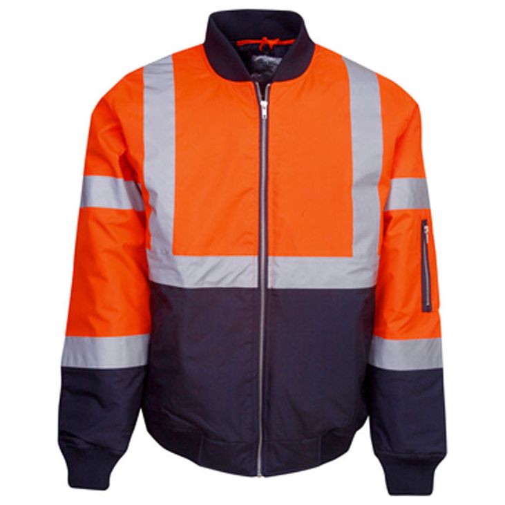 Hi Vis Day/Night Flying Jacket With Reflective Tape (J83) Hi Vis Cold & Wet Wear Jackets & Pants Blue Whale - Ace Workwear