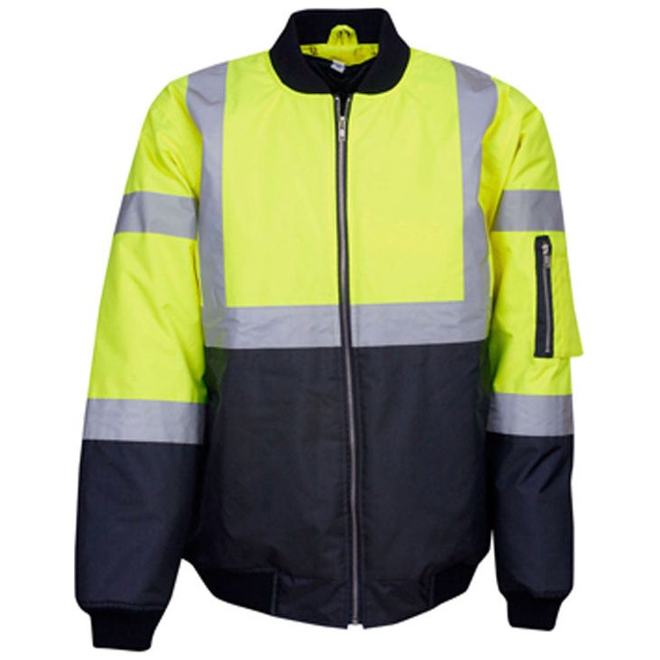 Hi Vis Day/Night Flying Jacket With Reflective Tape (J83) Hi Vis Cold & Wet Wear Jackets & Pants Blue Whale - Ace Workwear