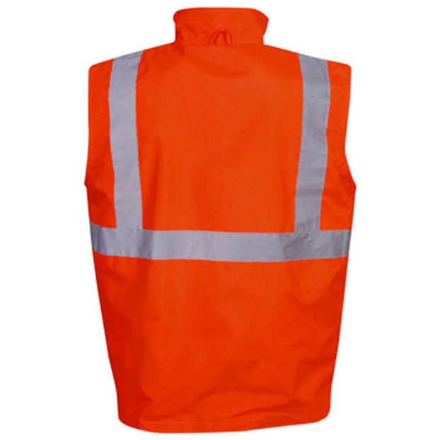 Hi Vis Day/Night Reversible Vest (J82) Hi Vis Winter Vest Blue Whale - Ace Workwear