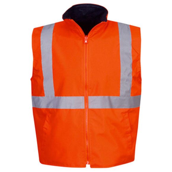 Hi Vis Day/Night Reversible Vest (J82) Hi Vis Winter Vest Blue Whale - Ace Workwear