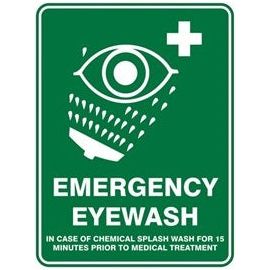 Pratt Emergency Eyewash Sign (PS3CM) 450mm x 300mm Metal (EEMEW4530M) - (Pack of 2) Emergency Signs, signprice Pratt - Ace Workwear