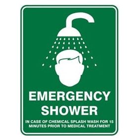 Pratt Emergency Shower Sign (PS2CM) 450mm x 300mm Metal (EEMSH4530M) - (Pack of 2) Emergency Signs, signprice Pratt - Ace Workwear