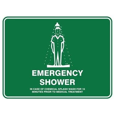 Pratt Emergency Shower Sign (PS2M) 600mm x 450mm Metal (EEMSH6045M) - (Pack of 2) Emergency Signs, signprice Pratt - Ace Workwear