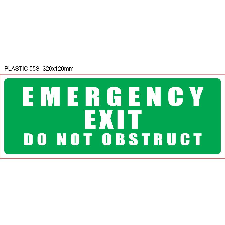 Emergency Exit - Do Not Obstruct (Pack of 10) Fire Safety Sign, signprice FFA - Ace Workwear