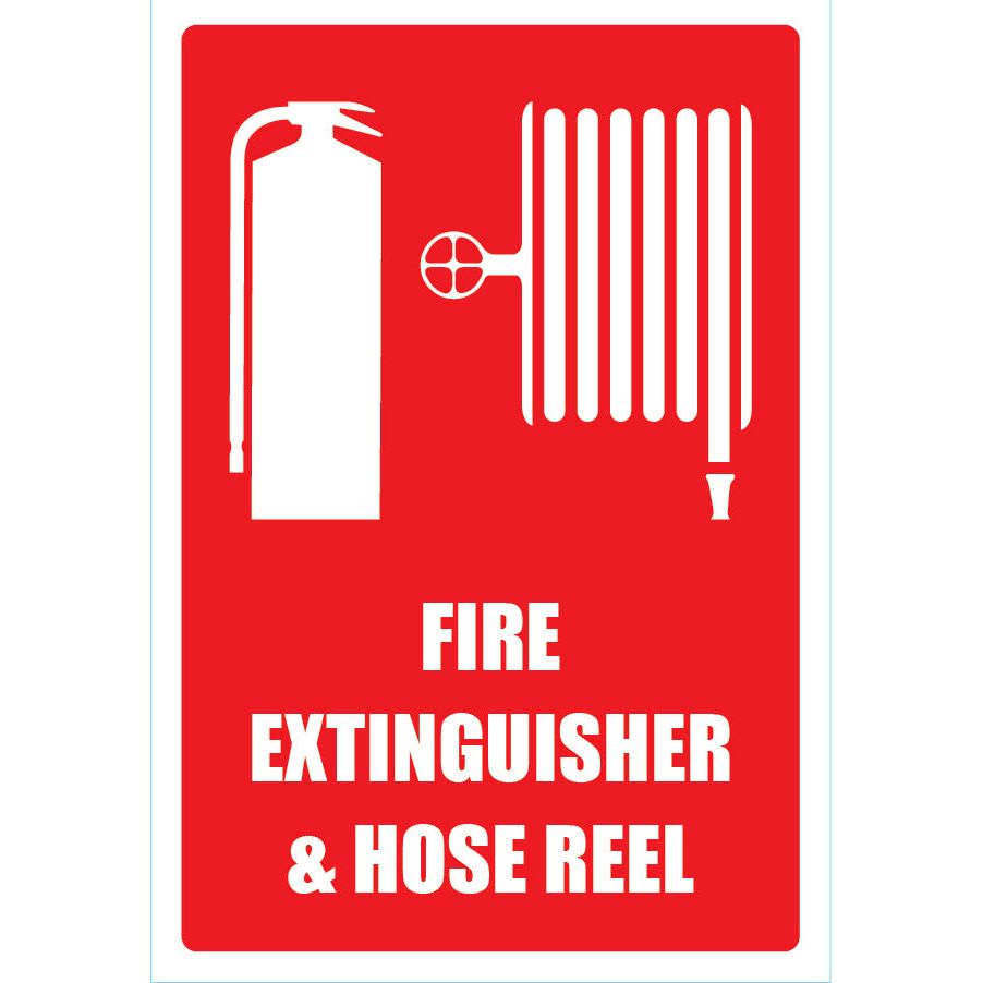 Fire Extinguisher & Hose Reel Angle Sign (Small) 155mm x 235mm (Pack of 10) Fire Safety Sign, signprice FFA - Ace Workwear