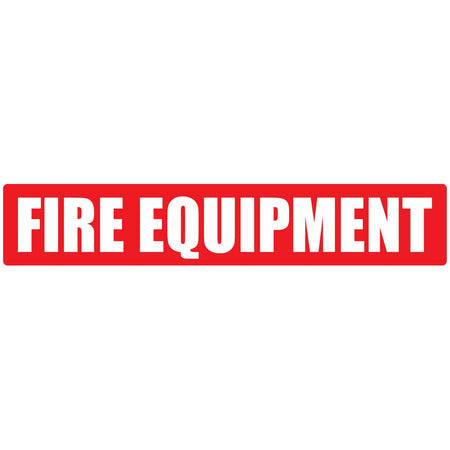 Fire Equipment Red Strip 500mm x 100mm - (Pack of 10) Fire Safety Sign, signprice FFA - Ace Workwear