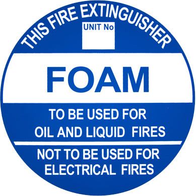 FOAM - Extinguisher Identification Sign - Metal (193mm x 193mm) - (Pack of 5) Fire Safety Sign, signprice FFA - Ace Workwear