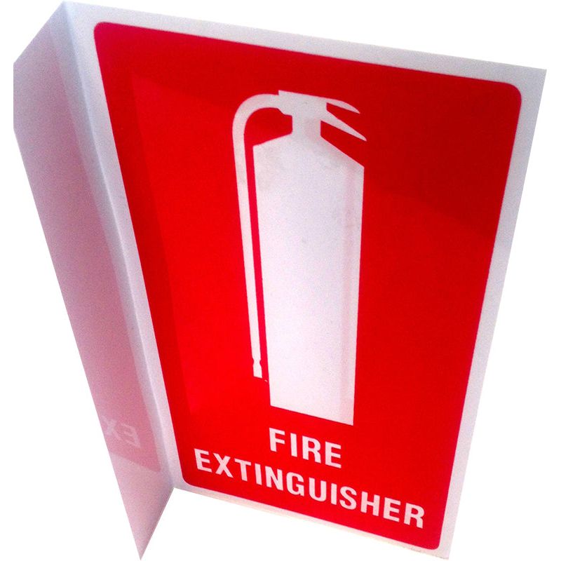 Fire Extinguisher Angled Location Sign (Small) 155mm x 235mm - (Pack of 10) Fire Safety Sign, signprice FFA - Ace Workwear