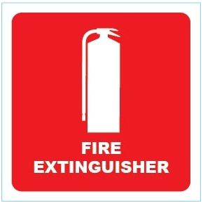 Fire Extinguisher Location Sign Suited for Vehicle Self Adhesive (100mm x 100mm) - (Pack of 10) Fire Safety Sign, signprice FFA - Ace Workwear