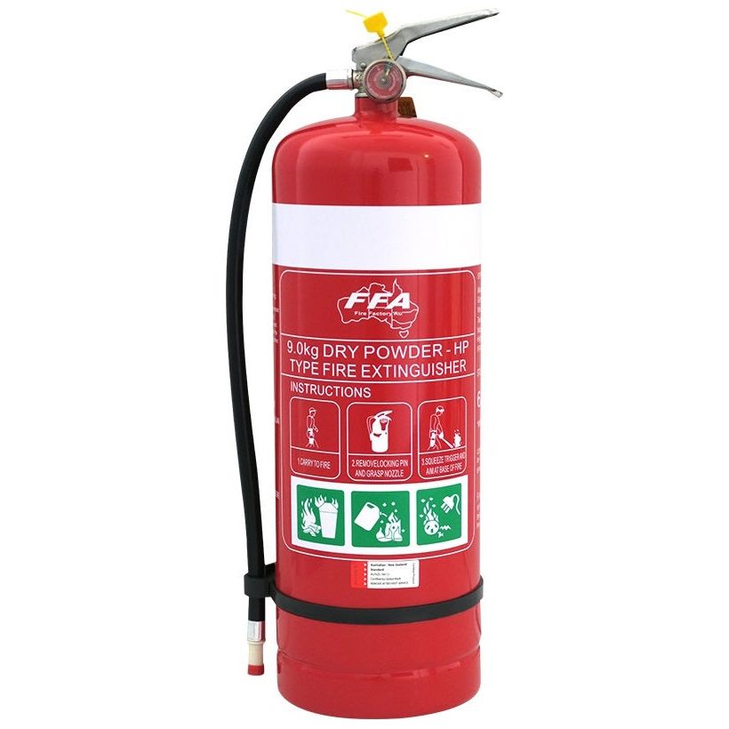 9.0 kg ABE Dry Chemical Powder Extinguisher with Wall Bracket (High Performance) ABE Fire Extinguishers, signprice FFA - Ace Workwear