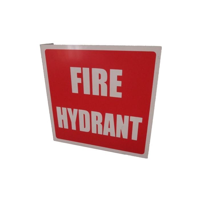 Fire Hydrant Angled Location Sign 200mm x 200mm - (Pack of 10) Fire Safety Sign, signprice FFA - Ace Workwear