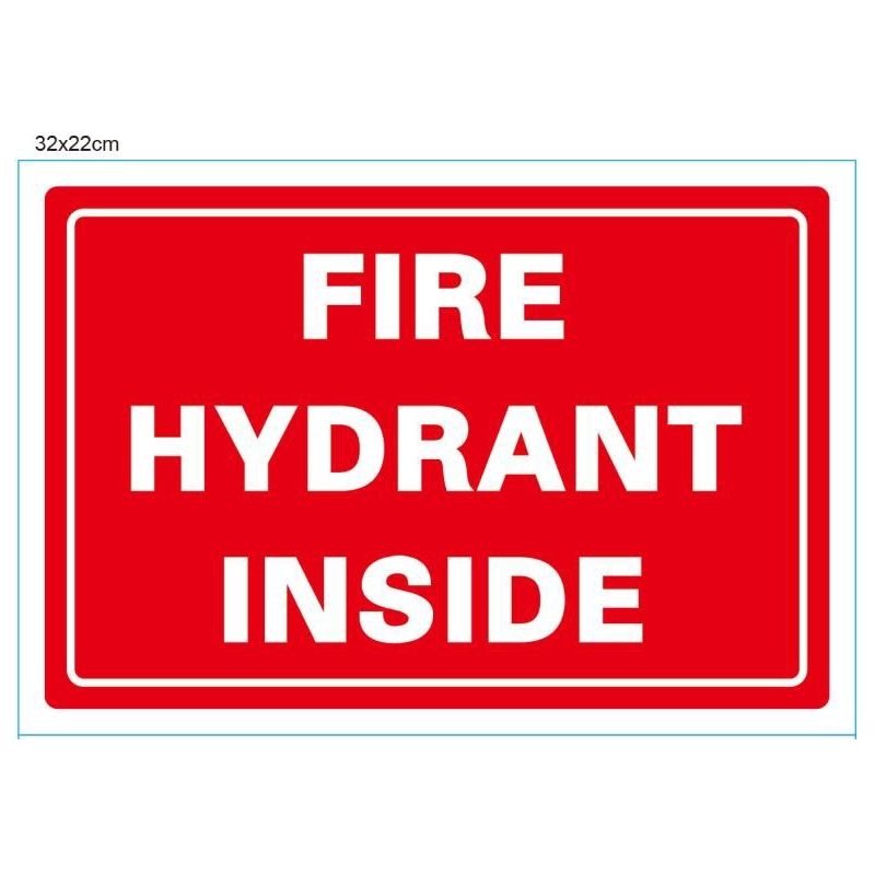 Fire Hydrant Inside Sign 220mm x 320mm - (Pack of 10) Fire Safety Sign, signprice FFA - Ace Workwear