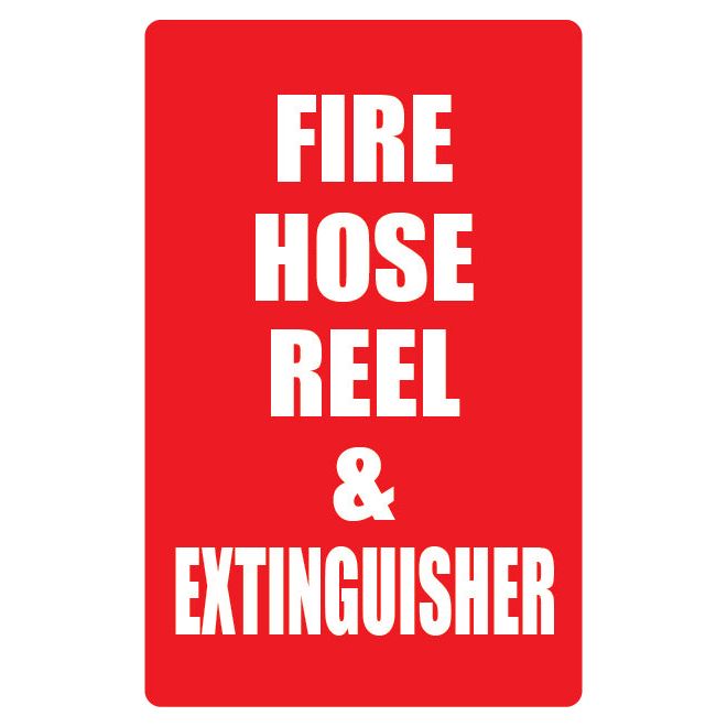 Fire Hose Reel & Extinguisher Angle Sign (Small) 155mm x 235mm - (Pack of 10) Fire Safety Sign, signprice FFA - Ace Workwear