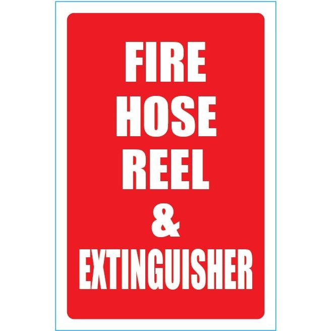 Fire Hose Reel & Extinguisher Sign (Small) 155mm x 230mm - (Pack of 10) Fire Safety Sign, signprice FFA - Ace Workwear