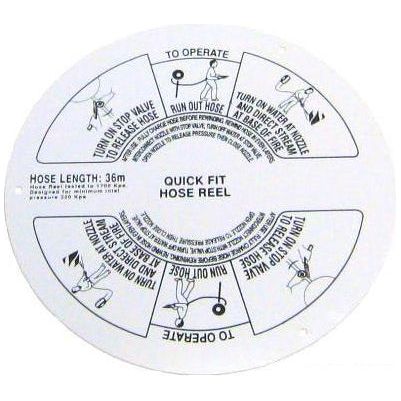 Fire Hose Reel Instruction Disc 31.5cm (Dia) - (Pack of 10) Fire Safety Sign, signprice FFA - Ace Workwear