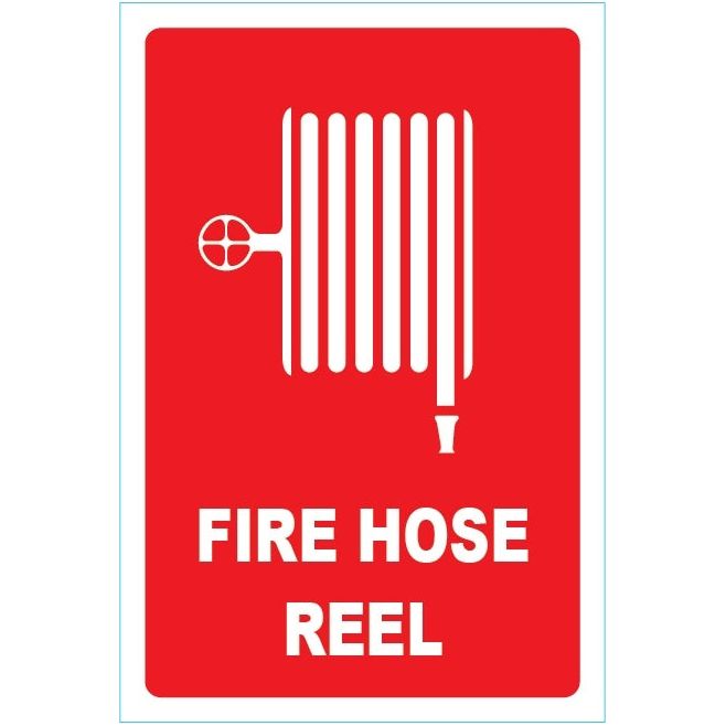 Fire Hose Reel Sign (Metal) 155mm x 230mm - (Pack of 5) Fire Safety Sign, signprice FFA - Ace Workwear