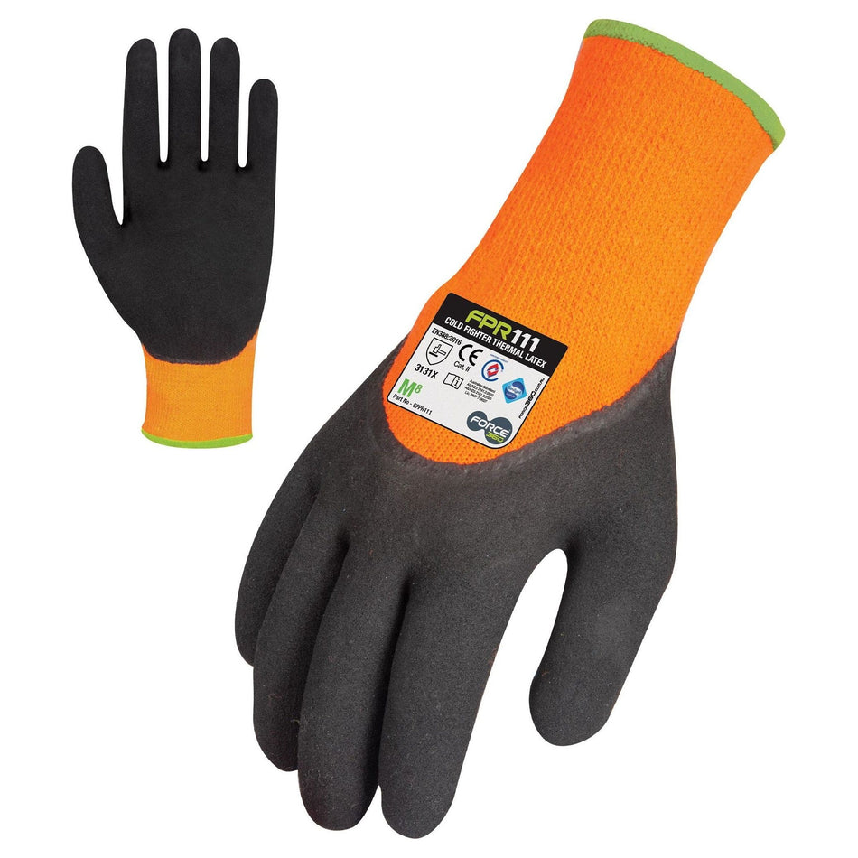 Force 360 Cold Fighter Thermal Latex Synthetic Gloves (Pack of 12) (GFPR111) Synthetic Dipped Gloves Force 360 - Ace Workwear