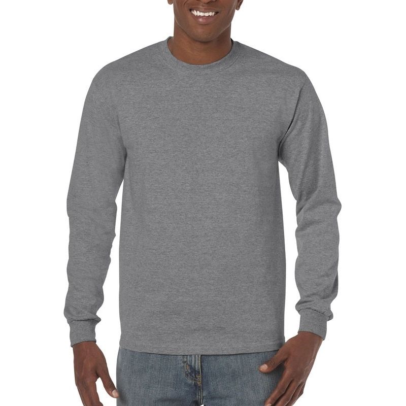 Gildan Men's Heavy Cotton Long Sleeve T-Shirt (5400) Plain T-Shirt (Tees), signprice Gildan - Ace Workwear