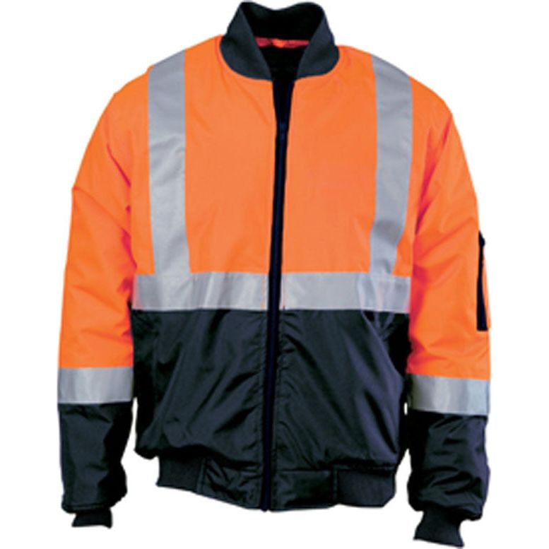 DNC Hi Vis Two Tone Bomber Jacket With CSR Reflective Tape (3762) Hi Vis Cold & Wet Wear Jackets & Pants DNC Workwear - Ace Workwear