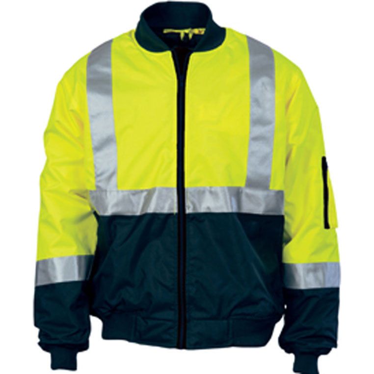 DNC Hi Vis Two Tone Bomber Jacket With CSR Reflective Tape (3762) Hi Vis Cold & Wet Wear Jackets & Pants DNC Workwear - Ace Workwear