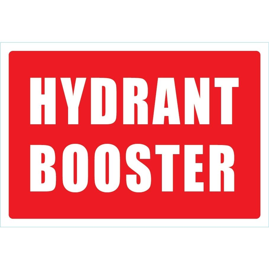 Hydrant Booster (Metal) Large 220mm x 320mm - (Pack of 5) Fire Safety Sign, signprice FFA - Ace Workwear