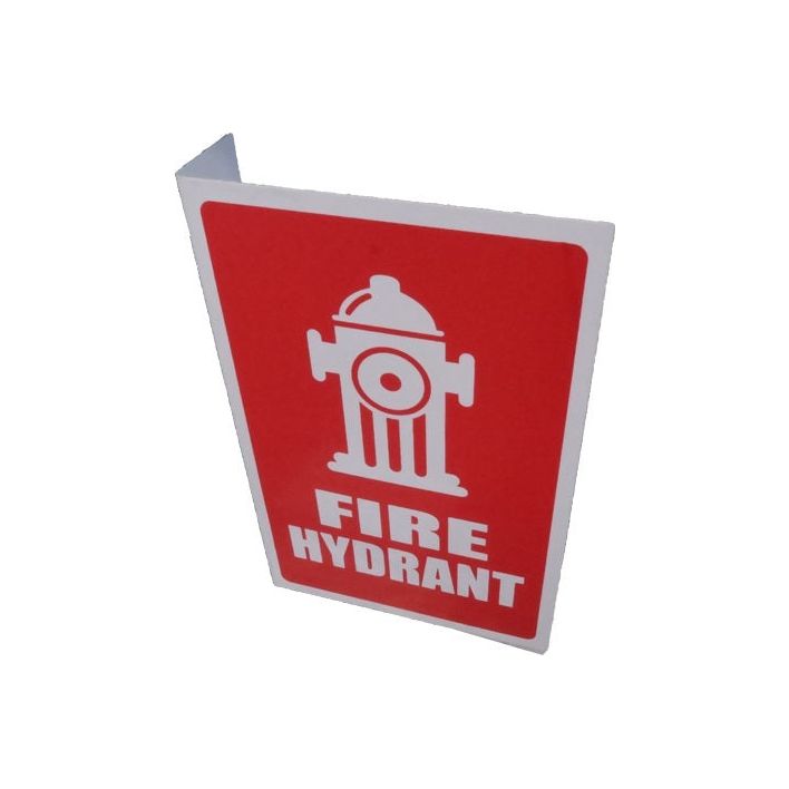 Fire Hydrant Angle Sign with PIC & WORD 155mm x 230mm - (Pack of 10) Fire Safety Sign, signprice FFA - Ace Workwear