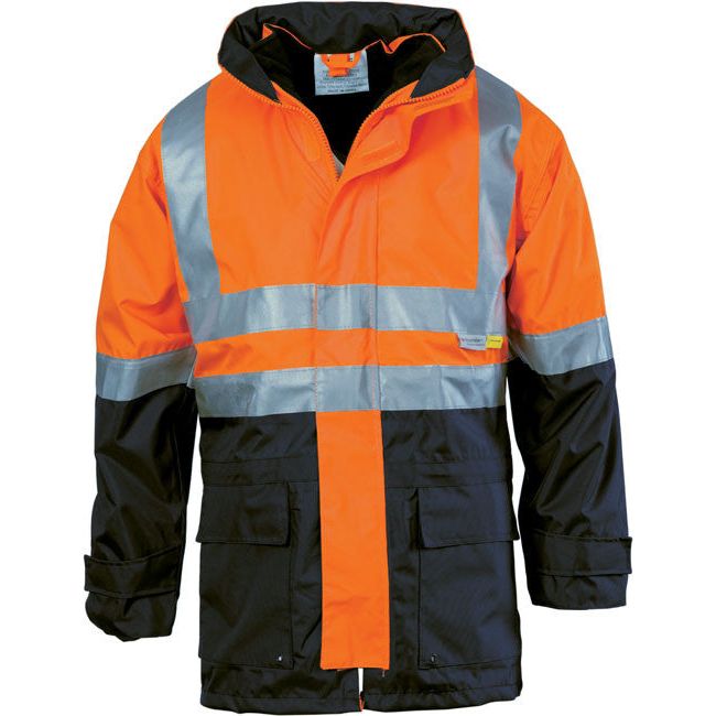 DNC Hi Vis Two Tone 4 in 1 Breathable Jacket with Vest and 3M Reflective Tape (3864) Hi Vis Cold & Wet Wear Jackets & Pants DNC Workwear - Ace Workwear