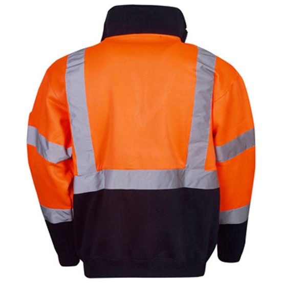 Hi Vis Day & Night Fleecy Jumper (F95) Hi Vis Half Zip Jumpers Blue Whale - Ace Workwear