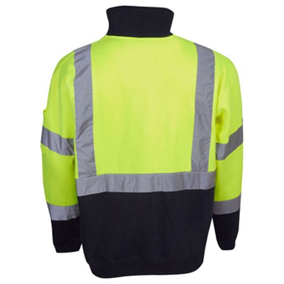 Hi Vis Day & Night Fleecy Jumper (F95) Hi Vis Half Zip Jumpers Blue Whale - Ace Workwear