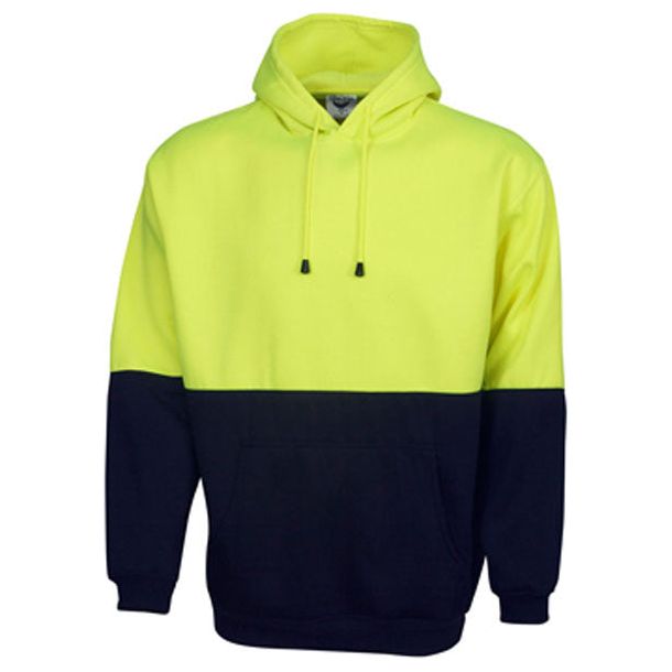 Hi Vis Fleecy Hoodie with Kangaroo Pocket (F93) Hi Vis Hoodies Blue Whale - Ace Workwear