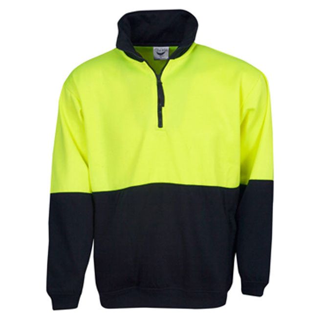 Hi Vis Fleecy Jumper (F85) Hi Vis Half Zip Jumpers Blue Whale - Ace Workwear