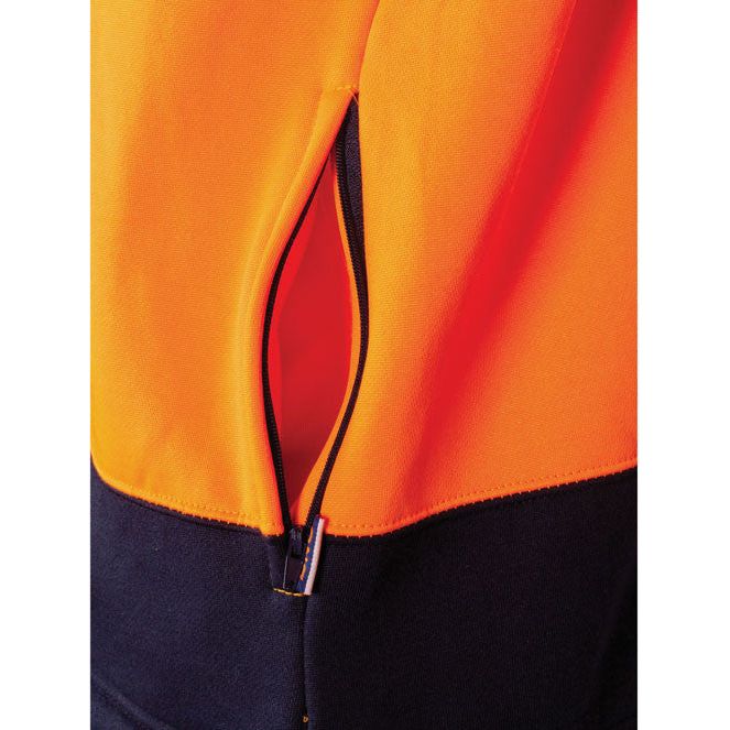 DNC Hi Vis Full Zip Fleecy Sweat Shirt With Two Side Zipped Pockets (3725) Hi Vis Jackets DNC Workwear - Ace Workwear