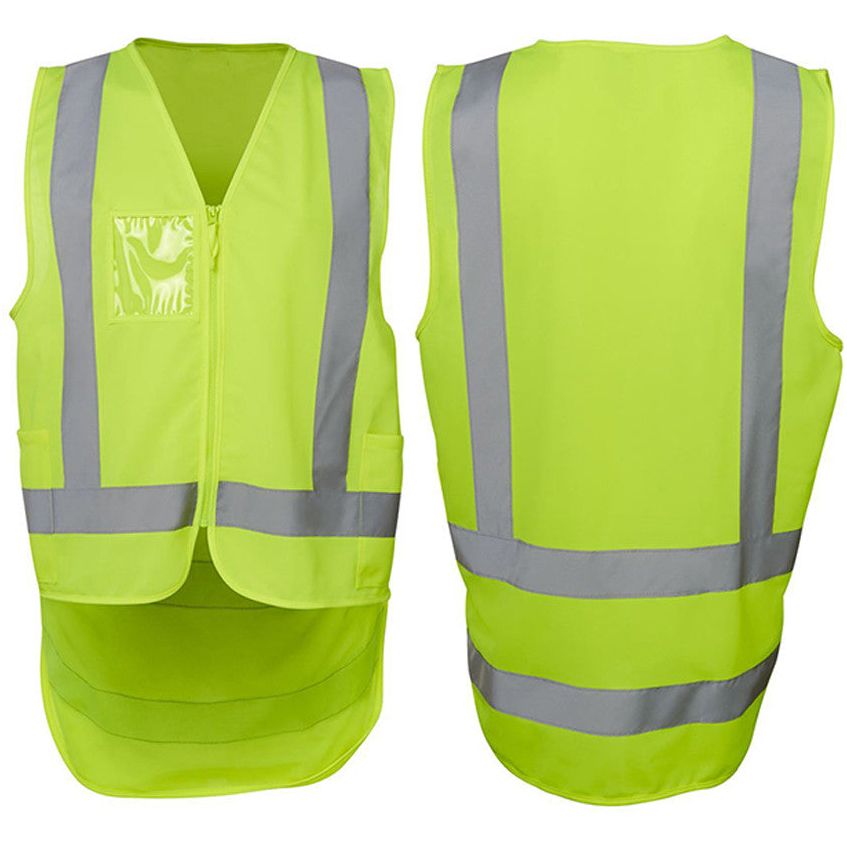 JB's Hi Vis Zip Drop Tail H Pattern Day & Night Safety Vest (6DNDV) Hi Vis Vest JB's Wear - Ace Workwear