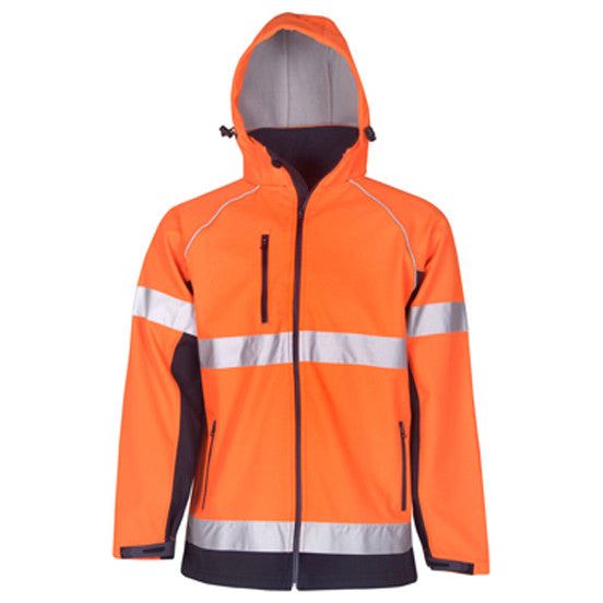 Hi Vis Hooded Soft Shell Day & Night Jackets (J97) Hi Vis Jackets Blue Whale - Ace Workwear