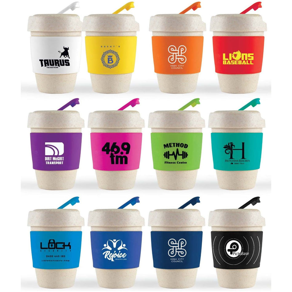 Kick Eco Coffee Cup/ Silicone Band (Carton of 100pcs) (LL0453) Coffee Cups, signprice Logoline - Ace Workwear