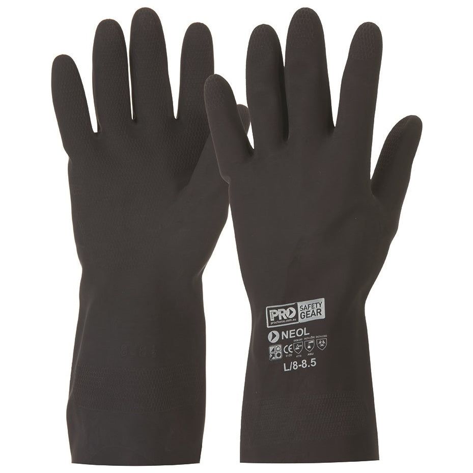 ProChoice PROCHEM Black 30cm Neoprene Gloves (Pack of 12) (NEOG) - Ace Workwear