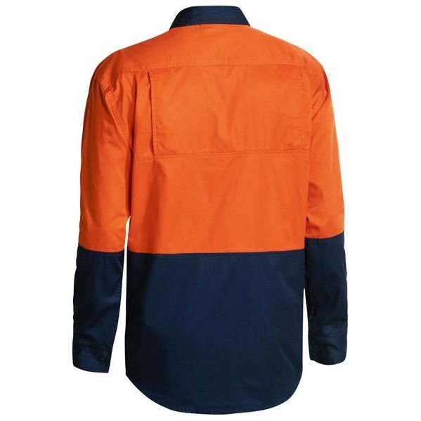 Bisley Two Tone Hi Vis Cool Lightweight Mesh Ventilated Long Sleeve Drill Shirt (BS6895) - Ace Workwear