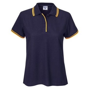 Ladies Pique Polo with Striped Collar and Cuff (P56) Plain Polos, signprice Blue Whale - Ace Workwear