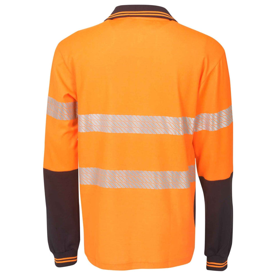 Hi Vis Cotton Back Polo with Segment Taped Long Sleeve (P76) Hi Vis Polo With Tape Blue Whale - Ace Workwear