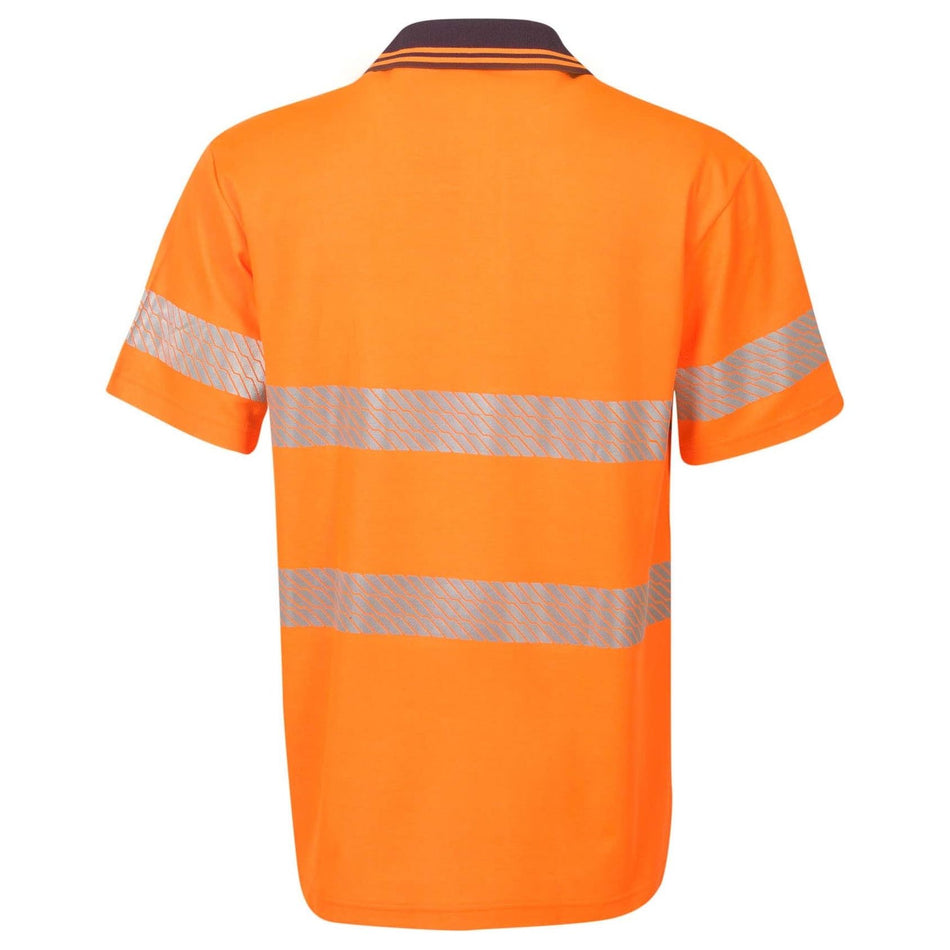 Hi Vis Cotton Back Polo with Segment Taped Short Sleeve (P77) Hi Vis Polo With Tape Blue Whale - Ace Workwear