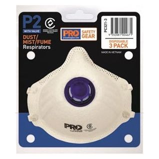 Pro Choice Respirator P2 with Valve - Pack of 3 (PC321-3) Disposable Respiratory Mask ProChoice - Ace Workwear