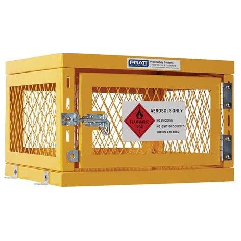 PRATT Aerosol Storage Cage. 1 Storage Level Up To 42 Cans. (Comes Flat Packed - Assembly Required) (PSGC1A-FP) Flat Packed Cages, signprice Pratt - Ace Workwear